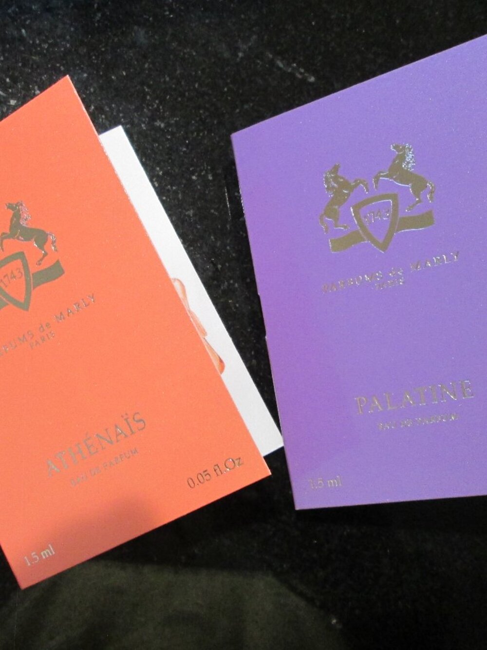 Brand NEW Athenais & Palatine PDM Parfums de Marly samples w/cards